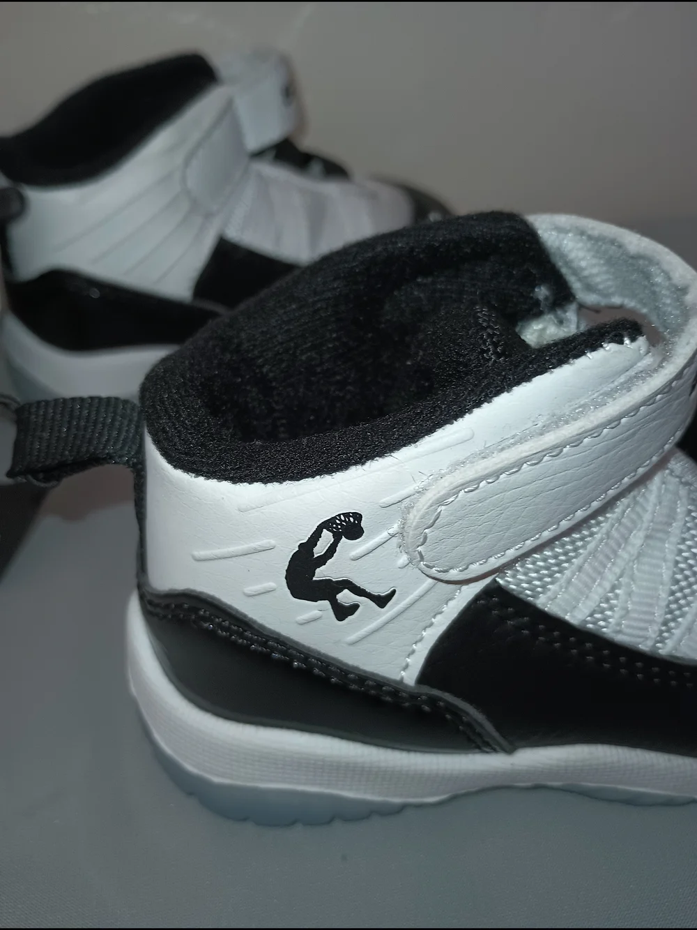 Baby Walker Shoes in Black & White with Easy Hook-and-Loop Closure
